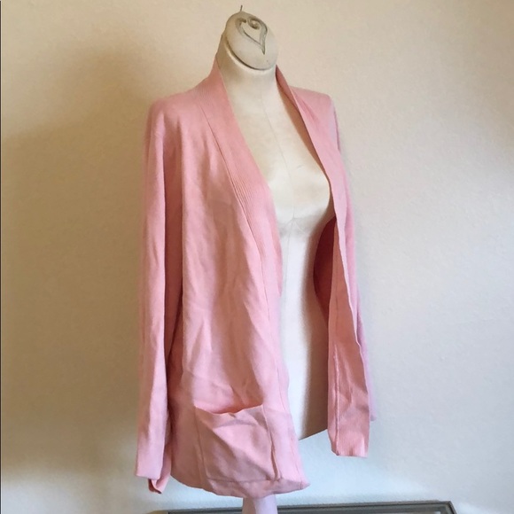 Jones New York light pink open front cardigan med - Picture 2 of 4
